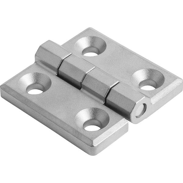 Hinge 39X39, Stainless Steel Blasted, A1=12, 5, A2=12, 5, A3=19, 5, A4=19, 5